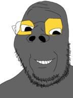 glasses open_mouth soot soot_colors soyjak soyjak_party stubble subvariant:gapetard variant:gapejak // 1536x2048 // 60.6KB