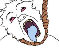 ack animal bloodshot_eyes faggot fur furfag furry hanging open_mouth original_content red_eyes rope soyjak subvariant:trannyfur template tongue tranny trans variant:bernd wolf yellow_teeth // 760x704 // 47.2KB
