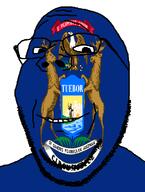 deer eagle flag flag:michigan glasses latin_text looking_at_you michigan smile soyjak stubble subvariant:wholesome_soyjak sun teeth template text united_states variant:gapejak // 582x772 // 69.5KB