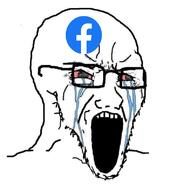 bloodshot_eyes crying distorted facebook glasses logo open_mouth soyjak stretched_mouth stubble technology variant:soyak // 705x794 // 264.6KB