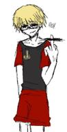 badge censored clothes drawfag drawing foid_artstyle hair nate soot_colors text that_one_fucking_picture_of_nate_being_a_smug_little_bastard tranny tranny_artstyle tuff variant:soyak white_background white_skin yellow_hair // 995x1957 // 201.4KB