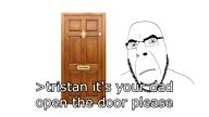 animated black_background clothes deformed door double_chin eyebrows eyes fishing_hat glasses gone_fishinq hair hat looking_at_you nose nostril open_mouth red_text roblox screaming serious_hat smile sound stubble subvariant:emmanuel subvariant:wholesome_soyjak talking teeth text variant:cobson variant:feraljak variant:gapejak variant:markiplier_soyjak white_background white_skin worried wrinkles // 636x360, 95s // 4.7MB