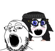 2soyjaks blue_eyes clothes female glasses hair stubble variant:gapejak variant:soytan // 533x493 // 35.5KB