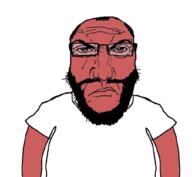 angry beard glasses punisher_face red_skin soyjak subvariant:science_lover template variant:markiplier_soyjak // 1017x935 // 384.9KB