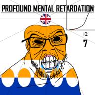 angry bald banffshire bell_curve black_eyes black_hole black_sclera british clenched_teeth closed_mouth country cracked_teeth drool ear flag flag:banffshire flag:united_kingdom glasses hair iq iq_bell_curve mustache nightmare_fuel no_pupils profound_mental_retardation retard scotland soyjak star_(symbol) stubble sun text united_kingdom variant:feraljak wrinkles // 1024x1024 // 69.5KB