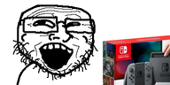 glasses looking_at_you nas:trollface nintendo nintendo_switch open_mouth rage_comic stubble trollface variant:soyface video_game wrinkles // 360x180 // 31.6KB