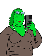 fat female femjak green_hair hair holding_object meta:namefags meta:soycheckmark's_self_insert meta:soycheckmark_lost phone soycheckmark_(user) soycuckmark_(namefag) soyroachmark_(namefag) subvariant:gapejak_female variant:gapejak woman