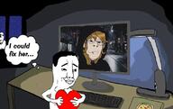 blue_eyes cigarette computer holding_heart holding_object hoodie pizza sad smile subvariant:female_cobson subvariant:hornyson subvariant:nucob variant:chudjak variant:cobson yellow_hair // 828x522 // 375.3KB