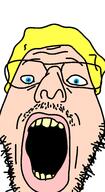 blue_eyes glasses mustache open_mouth soyjak stubble variant:unknown yellow_hair // 1206x2208 // 379.0KB