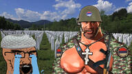 army beard bloodshot_eyes bosnia bosniak bosnian brown_skin christian_cross christian_identity christianity clothes cross crucifix cry_me_a_river crying eastern_orthodox gear glasses hat helmet irl_background islam islamic mge mge_brother military military_uniform muslims necklace open_mouth orthodox orthodoxy serb serbia serbian shitskin soldier soldier_(team_fortress_2) soldier_(tf2) soyjak srebenica_massacre srebrenica taqiyah total_mudslime_death total_muslim_death uniform variant:soyak yugoslav yugoslav_wars yugoslavia // 1920x1080 // 606.1KB