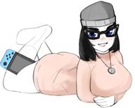 artist:zarzour autism_queen avengers beanie blue_eyes blushing brimstone coomer_artstyle drawfag_gem glasses nintendo nintendo_switch smile soy soylent variant:soytan video_game // 762x610 // 172.6KB
