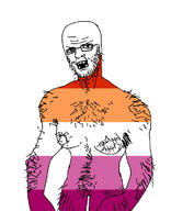 dyke flag:lesbian_pride_flag glasses hairy lesbian slopjak // 600x740 // 195.1KB
