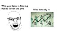 crazed glasses inflation_(economy) no_eyebrows open_mouth soyjak stubble text variant:feraljak // 750x500 // 183.1KB