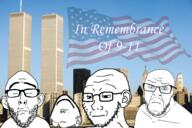 9_11 attack closed_mouth crying ear flag glasses sad soyjak stubble united_states variant:feraljak variant:impish_soyak_ears variant:nojak variant:soyak // 1600x1068 // 2.0MB