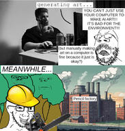 4soyjaks ai_art angry are_you_soying_what_im_soying chainsaw computer drawn_background factory forest gigachad glasses grin hard_hat meme meta:ai_generated objectsoy scared small_eyes smile smug soyjak stubble text toss tree variant:a24_slowburn_soyjak variant:gapejak variant:soyak // 1430x1500 // 262.9KB