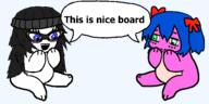 beanie blue_eyes blue_hair blush bury_pink_gril clothes eyelashes hair necklace pink_skin s4s_(4chan) soy soyjak soylent variant:soytan // 586x294 // 40.4KB