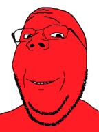 glasses red red_skin smile soyjak stubble subvariant:wholesome_soyjak variant:gapejak // 602x800 // 20.9KB