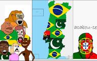 african_american angola angry aryan brazil brown_skin flag flag:angola flag:brazil flag:pakistan flag:portugal glasses hair islam m#d monkey pakistan portugal portuguese_text sheeeit star_and_crescent text variant:feraljak variant:markiplier_soyjak variant:meximutt variant:soyak // 720x452 // 80.9KB