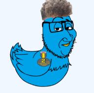 beak bird blue_skin duck glasses looking_to_the_left meta:tagme raised_eyebrow series:animaljaks series:x_inmigrants smug soyjak soyjak_party stubble subvariant:smugquack twitter variant:smugjak zoomer // 862x851 // 159.0KB