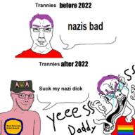 2022 award badge beard blond blue chud clothes ear flag glasses green gun hand hat hohol hoodie hooves most_retarded_nigger_award nazism neck nordic_chad oink open_mouth orange pig pink_skin purple purple_eyebrows purple_hair rainbow red retard russo_ukrainian_war shaved smirk smug snout soyjak stubble teeth text tongue tranny tshirt ukraine variant:chudjak variant:soyak yellow // 1081x1081 // 661.4KB