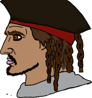 brown_eyes brown_skin clothes dreads eyebrows hair hat jack_sparrow lips looking_to_the_left nas:yes_chad pirate stubble // 841x892 // 409.3KB
