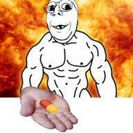 arm buff deformed fire giving glasses hand holding_object irl meds nipple smile soyjak stubble subvariant:emmanuel subvariant:wholesome_soyjak variant:gapejak // 720x720 // 504.8KB