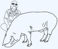 hog looking_at_you overalls pig smile transparent_background variant:cobson // 951x797 // 19.8KB