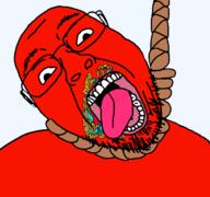 ack animal crown dead flag flag:krasnoyarsk_krai glasses hair hanging krai krasnoyarsk_krai lion open_mouth rope russia skin soyjak stubble suicide teeth tongue transparent transparent_background variant:bernd white yellow_teeth // 768x719 // 73.1KB