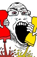 bloodshot_eyes bottle crying glasses hand holding_object ketchup mustard open_mouth soyjak stubble variant:markiplier_soyjak2 // 645x973 // 30.6KB