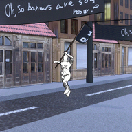 3d animated full_body glasses holding_object i_love meta:banner onion road running sign smile soy soyjak stubble subvariant:wholesome_soyjak variant:gapejak // 800x800 // 10.0MB