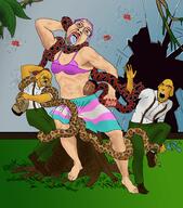 art bloodshot_eyes bra classical_art_parody crying drawn_background fist glasses janny multiple_soyjaks open_mouth skirt smile smug snake soyjak tongue tranny variant:bernd variant:chudjak variant:cobson variant:soyak yellow_sclera // 1650x1877 // 473.0KB