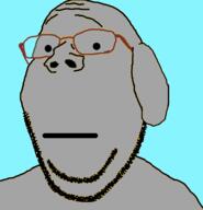 closed_mouth glasses grey_skin janny npc soyjak stubble subvariant:wholesome_soyjak variant:gapejak // 577x599 // 37.3KB