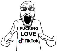 clothes glasses hand i_fucking_love i_love open_mouth pointing soyjak stubble text tiktok tshirt variant:markiplier_soyjak // 618x559 // 65.7KB