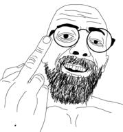 beard ear glasses hand logo_daedalus middle_finger soyjak template twitter variant:daedaluson // 900x967 // 21.2KB