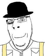 a_clockwork_orange clothes fedora glasses hat smile soyjak stubble subvariant:nucob variant:cobson // 541x671 // 25.2KB