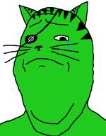 0chan animal cat closed_mouth clothes crying glasses green green_skin hat kiwi sad soyjak stubble subvariant:wholesome_soyjak variant:gapejak zerocat // 1140x1455 // 43.0KB