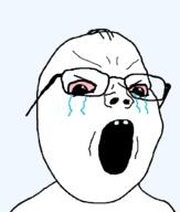 baby bloodshot_eyes crying glasses hair open_mouth redraw soyjak variant:gapejak // 603x710 // 7.2KB