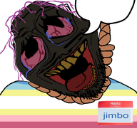 bloodshot_eyes brown_troonjak crying deformed jimbo_(namefag) jimbo_(user) meta:namefags nigger open_mouth soyjak speech_bubble subvariant:chudfaggot suicide tongue trend:slopjak variant:bernd // 768x719 // 239.3KB
