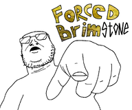 brimstone forced glasses hair open_mouth pointing soyjak text variant:scabrjak // 1393x1158 // 104.7KB