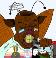 big_lips brainlet brown_skin chud_(boorufag) clenched_teeth closed_eyes cockroach grey_wolves holding_object kemal kereste kereste.moe kerestecuck nationalist_movement_party nigger pig roach sniper_rifle snout turk turkish_text turkiye variant:feraljak variant:wojak yellow_teeth // 2048x2120 // 579.7KB