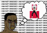 animated badge bird brown_skin crying dance ext=gif flag gangnam_style glasses hair i_am_not_obsessed mapuche obsession red red_eyes stubble text thought_bubble variant:chudjak variant:cobson yellow_teeth // 1030x720 // 521.2KB