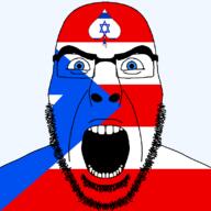 angry beard blue_eyes facial_mark flag flag:israel flag:puerto_rico forehead_mark glasses hair israel looking_at_you open_mouth puerto_rico queen_of_spades soyjak spade star_(symbol) star_of_david stubble subvariant:cobson_front2 subvariant:spadeson territory thick_eyebrows united_states variant:cobson // 800x800 // 42.1KB