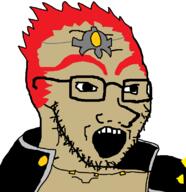 ganondorf glasses large_nose nintendo open_mouth red_hair soyjak stubble the_legend_of_zelda the_legend_of_zelda:_ocarina_of_time variant:soyak video_game // 774x799 // 39.9KB