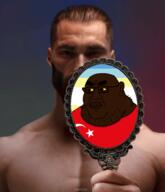angry big_lips breasts brown_skin chud double_chin ear fat flag:minor_attracted_person flag:turkiye flies gigachad glasses head meta:tagme mirror obese slopjak stink_lines stubble subvariant:incel_chudjak torso turk turkiye turkroach variant:chudjak variant:meximutt yellow_sclera // 2752x3200 // 2.0MB