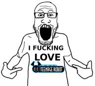 clothes glasses hand i_fucking_love i_love my_life_as_a_teenage_robot open_mouth pointing soyjak stubble text tshirt variant:markiplier_soyjak // 618x559 // 69.5KB