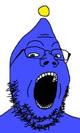 alien blue_eyes blue_skin chao_(sonic) glasses open_mouth sega sonic sonic_adventure_2 sonic_the_hedgehog soyjak stubble variant:gapejak video_game // 600x1000 // 20.7KB