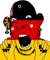 bbc blush ear facial_mark flag flag:rhineland-palatinate forehead_mark germany glasses hair hand nose_piercing nose_ring open_mouth painted_nails queen_of_spades rhineland-palatinate soyjak stubble subvariant:slutson subvariant:spadeson tattoo variant:cobson // 723x861 // 89.4KB