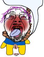 anhero bloodshot_eyes country crying dead flag flag:ukraine full_body glasses hair hanging mustache neovagina nsfw oink penis purple_hair rope russo_ukrainian_war soyjak speech_bubble speech_bubble_empty stubble suicide tongue tranny ukraine variant:bernd yellow_teeth // 591x773 // 168.9KB