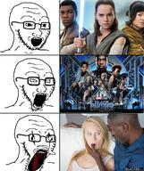 amnesia:_the_dark_descent bbc black_panther_(marvel) blacked body_horror glasses irl lightsaber marvel negro open_mouth soyjak star_wars stretched_mouth stubble tongue variant:soyak // 1446x1728 // 920.6KB