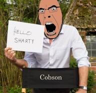 arm building clothes glasses hand holding_object irl open_mouth plant soyjak soyjak_party stubble text variant:cobson white_skin window // 699x681 // 233.2KB